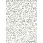 Flat Foil Espalier | White Chiffon with Silver foiled floral vine pattern | PaperSource