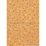 Chiffon Print | Luxe Amber Chiffon with Elegant Gold Swirly Vine pattern on A4 | PaperSource
