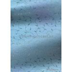 Chiffon Print | Luxe Baby Blue Chiffon with Delicate Blue Swirly Vine pattern on A4 - curled | PaperSource