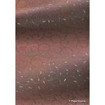 Chiffon Print | Luxe Chocolate Brown Chiffon with Delicate Silver Swirly Vine pattern on A4 - curled | PaperSource