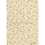 Chiffon Print | Luxe Pearl Ivory Chiffon with Delicate Silver Swirly Vine pattern on A4 | PaperSource