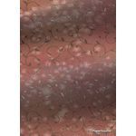 Chiffon Print | Luxe Terracotta Red Chiffon with Delicate Silver Swirly Vine pattern on A4 - curled | PaperSource