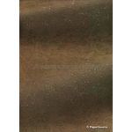 Chiffon Print | Rosebud Chocolate Brown Chiffon with Gold Glitter Rosebud Floral pattern, A4 - curled | PaperSource
