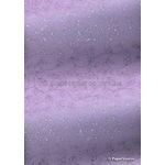 Chiffon Print | Rosebud Lilac Purple Chiffon with Silver Glitter Floral Vine pattern, A4 - curled | PaperSource