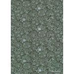 Chiffon Print | Periwinkle Sage Green Chiffon with Black Vines and delicate White Flower pattern, A4 | PaperSource