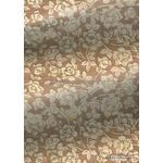 Chiffon Print | Rose Mink Brown Chiffon with Ivory and Brown Floral pattern outlined in Gold Glitter, A4 - curled | PaperSource