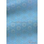 Chiffon Glitter Aqua Blue Daisy Circles