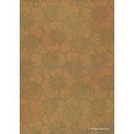 Chiffon Print | Geo Mink Brown Chiffon with Silver Glitter circle abstract pattern, A4 | PaperSource