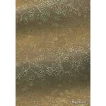 Chiffon Print | Floral Spray Mink Brown Chiffon with Gold Glitter pattern, A4 - curled | PaperSource