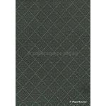 Chiffon Print | Baroque Green Chiffon with Black Damask Print, A4 | PaperSource