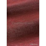 Chiffon Print | Mini Paisley Maroon Deep Red Chiffon with Small Paisley Glitter pattern on A4 - curled | PaperSource