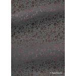 Flat Foil Aster | Gunmetal Foil on Charcoal Grey Chiffon A4 | PaperSource