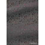 Flat Foil Aster | Gunmetal Foil on Charcoal Grey Chiffon A4 - curled | PaperSource