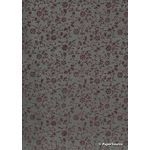 Flat Foil Aster | Gunmetal Foil on Charcoal Grey Chiffon A4 | PaperSource