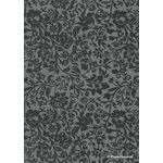 Chiffon Print | Posie Charcoal Grey Chiffon with Dark Grey Floral pattern, A4 | PaperSource