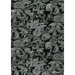Chiffon Print | Bandana Black Chiffon with Silver Paisley Print, A4 - curled | PaperSource