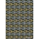 Chiffon | Regalia Black and Gold Print, 120gsm | PaperSource