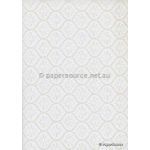 Chiffon Arabesque White with Silver and Glitter Floral Print A4 paper | PaperSource