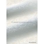 Chiffon Print | Clematis White Chiffon with White Glitter Floral Print, A4 - curled | PaperSource