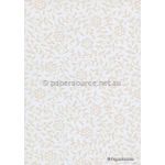 Chiffon Print | Intricate White Chiffon with Silver Glitter shown on white background | PaperSource