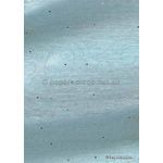 Precious Metal | Flourish Silver raised foil swirl pattern on Baby Blue Chiffon, a sheer shimmery A4 fabric sheet - curled | PaperSource