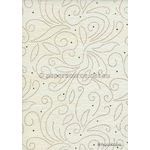 Precious Metal | Flourish Gold raised foil swirl pattern on Ivory Chiffon, a sheer shimmery A4 fabric sheet | PaperSource