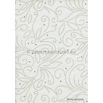 Precious Metal | Flourish Gold raised foil swirl pattern on White Chiffon, a sheer shimmery A4 fabric sheet | PaperSource
