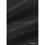 Silk Plain Lurex | Black with Gold Lurex Threads 90gsm Recycled Printable Handmade Paper | PaperSource