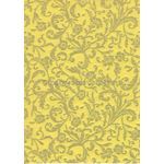 Embossed Florentine Grey on Lemon Matte A4 Letterpress, handmade, recycled paper | PaperSource