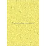 Embossed Sunflower Yellow Matte A4 handmade recycled paper