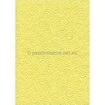 Embossed Sunflower Yellow Matte A4 handmade recycled paper