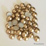 Embellishment | Half Pearl 8mm. A Gold Faux Half Pearl with flat back for ease of glueing. 50 pack | PaperSource