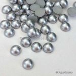 Embellishment | Half Pearl 6mm. A Silver Faux Half Pearl with flat back for ease of glueing. 50 pack | PaperSource