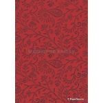 Flat Foil Needlelace Red Matte Cotton with Black foil, handmade recycled paper | PaperSource