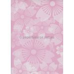 Vellum Patterned | Sakura Cherry Blossom, a pink blossom pattern on a Japanese Transparent A4 112gsm paper. Also known as Trace, Translucent or Tracing paper, Parchment or Pergamano. | PaperSource