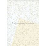 Vellum Patterned | Swirl, a gold pattern on Transparent A4 112gsm paper. Also known as Trace, Translucent or Tracing paper, Parchment or Pergamano. | PaperSource