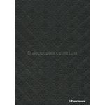 Embossed Quatrefoil Black Matte A4 handmade, recycled paper | PaperSource