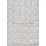 Embossed Quatrefoil Crystal White Pearl Pearlescent A4 handmade, recycled paper | PaperSource