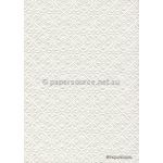 Embossed Quatrefoil White Matte A4 Handmade, Recycled paper | PaperSource