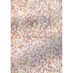 Japanese Chiyogami | Floral 02, White Blossoms on shades of Pink background with Gold highlights. A Small Sheet, Washi Yuzen Handmade Paper | PaperSource