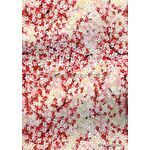 Japanese Chiyogami | Floral 04, Red, Pink and White Blossom on Pink and Cream background with Gold highlights. A Small Sheet, Washi Yuzen Handmade Paper | PaperSource