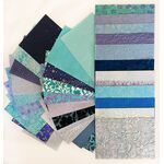 Colourific Pack Blue No.1 - Blue themed pack of 30+ embossed, foiled, patterned handmade, recycled paper | PaperSource