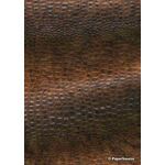 Leather Cobra Batik Brown No. 10 Embossed Faux Leather Handmade Recycled paper | PaperSource