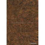 Leather Cobra Batik Brown No. 10 Embossed Faux Leather Handmade Recycled paper | PaperSource