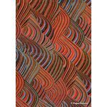 Japanese Chiyogami Panorama 4, Small Sheet with Striped Hills in Red, Black and Blue. A Washi Yuzen Handmade Paper | PaperSource