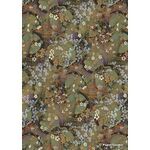 Japanese Chiyogami | Panorama 25, White Blossom on a Deep Green background with Gold Wheels. A Small Sheet Washi Yuzen Handmade Paper | PaperSource