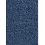 Embossed Bloom Indigo Blue Pearlescent A4 handmade paper | PaperSource