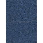 Embossed Bloom Indigo Blue Pearlescent A4 handmade paper | PaperSource