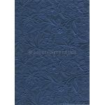 Clearance Embossed Bloom Indigo Blue Pearlescent A4 handmade paper | PaperSource