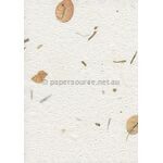 Embossed Floral White with Petals and Fibre Inclusions Matte A4 handmade recycled paper | PaperSource